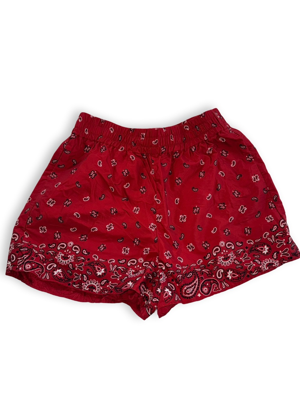 Madewell Red Bandana-Print Shorts - Picture 2 of 4